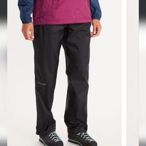 MARMOT Women's PreCip Eco Full-Zip Waterproof Black Pants Size L Hiking Camping